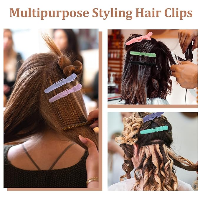 30 Pack Alligator Hair Clips for Styling Sectioning Large Salon Pro Hair Clips for Barber Hair Coloring, Cutting, Sectioning Big Gator Clips Hair Styling Accessories for Women MenMulticolor
