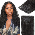 Lashey Clip in Hair Extensions Real Human Hair 120g 7pcs Natual Black Kinky Curly 20 Inch Remy Human Hair for Black Women