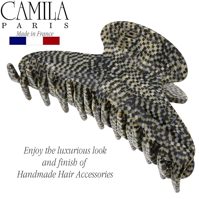 Camila Paris CP3037 French Hair Clip for Women Thick Hair for Long Curly Wavy Hair, Handmade Opera, Girls Hair Claw Clips, Durable Styling Big Claw Clip for Thick Hair, Strong Hold Grip Made in France