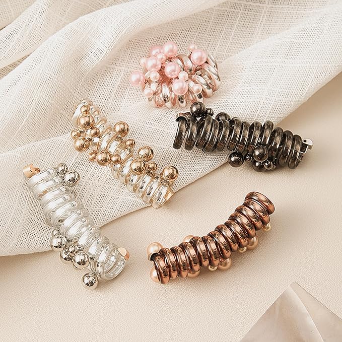 Sleepy Tie Spiral Hair Ties for Women & Girls No Damage Soft Elastic Scrunchies for Ponytails, Phone Cord Hair Bands 5Pcs Assorted Colors -Gifts for Mom,Sister,Friends,Mother's, Female birthday SP-1