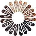 Small Hair Barrettes For Women No Slips Metal Snap Clips For Thin And Fine Hair,Matte Black Tortoiseshell,20 PCS,1.97 x 0.5 Inch.