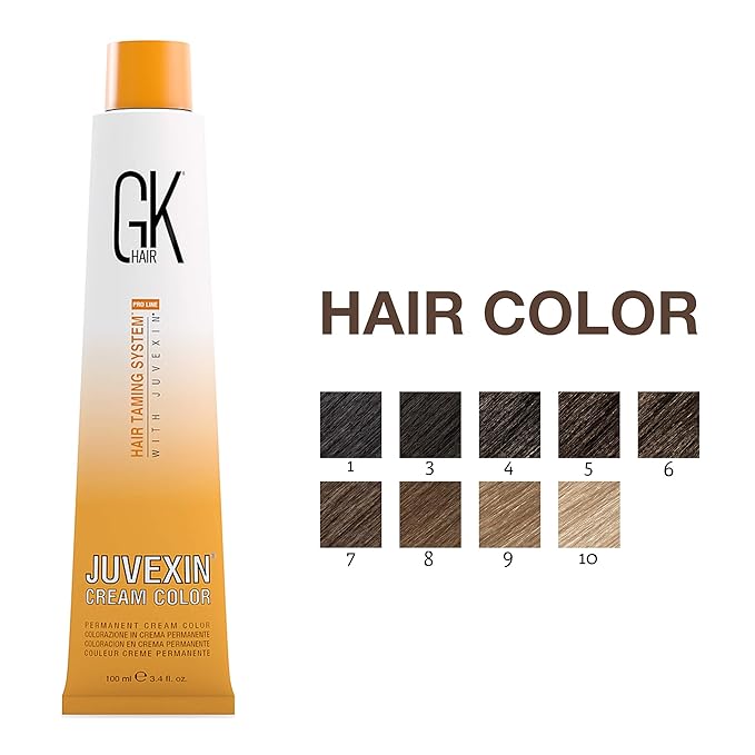 GK HAIR 10 LIGHTEST PLATINUM BLONDE Hair Color Cream Tube 3.4 Fl Oz + 20 Volume Developer 5 Fl Oz - Professional Permanent Long Lasting Toner Dye