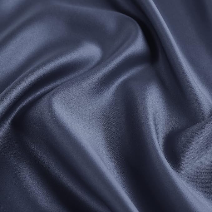 uxcell 2 Pack Silk Satin Pillowcase for Hair and Skin, Cool, Silky, Soft Breathable Pillow Cases Travel Size 14x20 Inch Sateen Pillowcase Navy with Envelope Closure