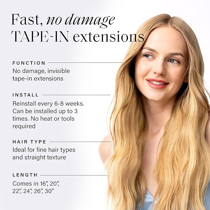 Luxy Tape-In Hair Extension Collection 20", 50g, Golden Blonde, 20 pieces