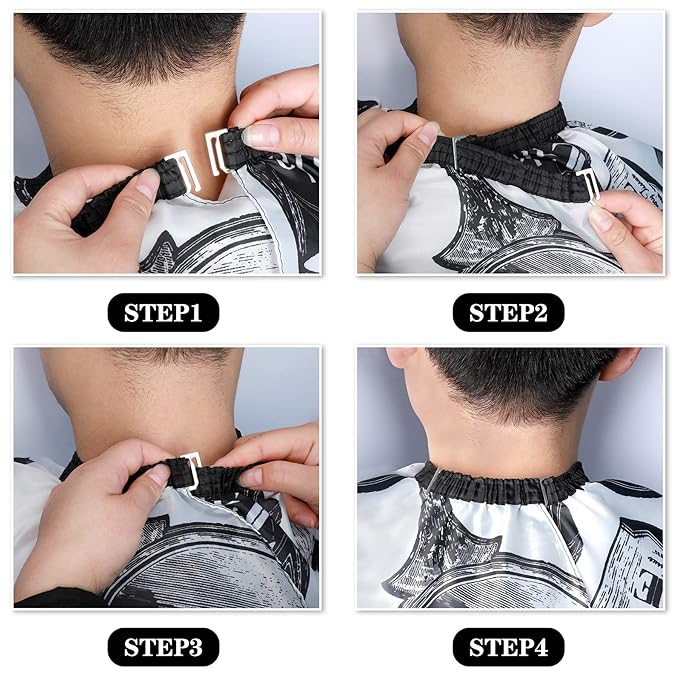 FEBSNOW Professional Hair Cutting Cape, 2 Pcs Hairdressing Barber Salon with Closure Snap for Styling Coloring Hair Cutting Cape Accessories（Print Design）
