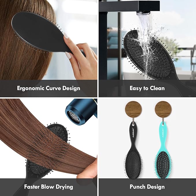 Air Cushion Detangling Hair Brush - 4 Pack Detangler Hairbrush with Ultra Soft Bristles for Effortless Tangle Removal - For Wet Dry Damaged Curly Hair for Women Men Boys Girls Kids - Blue