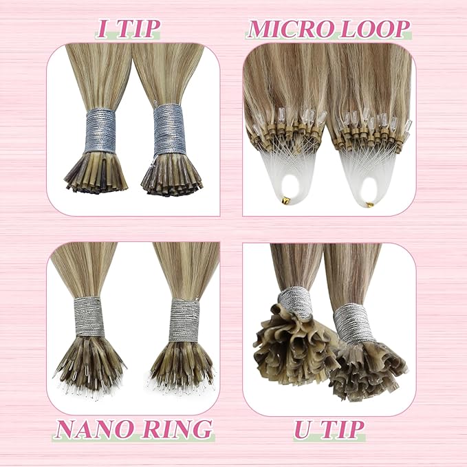 YoungSee Utip Hair Extensions Human Hair Long Straight U Tip Real Hair Extension Light Brown Highlights Blonde K Tips Human Hair Extensions Hot Fusion Ktip Extenesion Remy Hair Add Length 24In 50s/50g