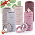 Bessrung 100 Pcs Thick Seamless Hair Ties, Ponytail Holders, Pink, No Damage for Thick Hair, Valentine's Day Christmas Gift