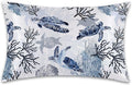 Satin Pillowcase 1 Pack-Nautical Turtle and Corals Silky Pillow Cover for Hair and Skin,King Size 20x36 Inch Soft Cooling Printed Pillow Cases with Hidden Zipper,Gifts for Women Men