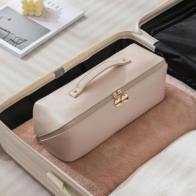 Travel Case Compatible with Dyson Airwrap Styler, Portable Supersonic Hair Dryer Travel Storage Bag, Waterproof Carrying Case Organizer for Shark Flexstyle and Attachments (White)