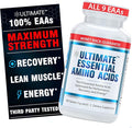 Ultimate 100% Essential Amino Acid Supplement for Cutting, Fasting & Workouts - All 9 EAAs, 40% Leucine — Ideal BCAA Ratio for Energy, Muscle & Recovery - 300 Easy-to-Swallow Keto & Vegetarian Tablets