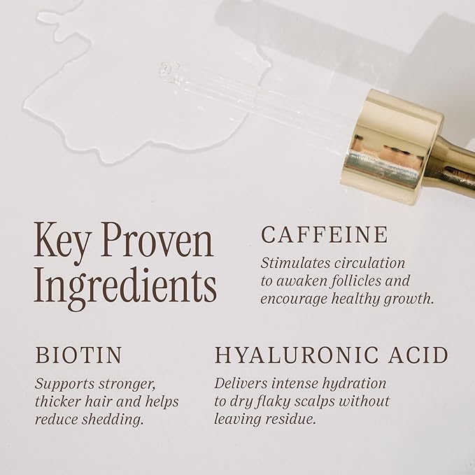 Salee- Dry Scalp Serum Nourishing & Moisturizing | Copper Peptides, Biotin, Caffeine For Thinning Hair, Reduce Shedding, Hydrate, Stimulate Hyaluronic Acid