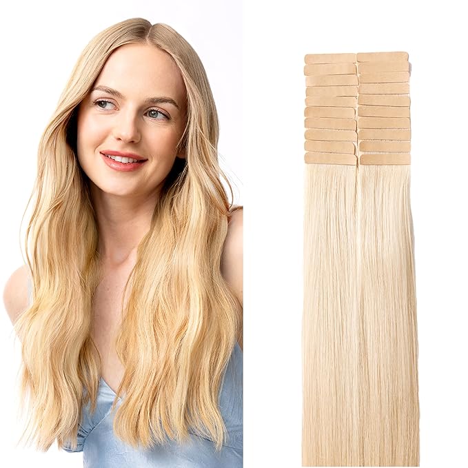 Luxy Tape-In Hair Extension Collection 22", 50g, Platinum Pearl Blonde, 20 pieces