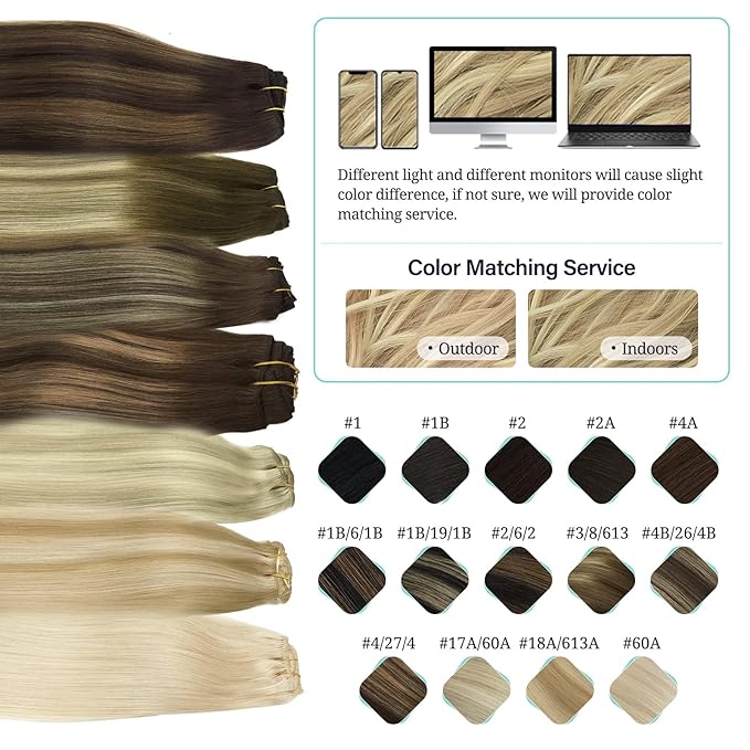 DOORES Hair Extensions Real Human Hair, Light Blonde Highlighted Golden Blonde 150g 9pcs 16 Inch, Remy Hair Extensions Clip in Human Hair Extensions For Women Clip in Straight Thick Hair Extensions