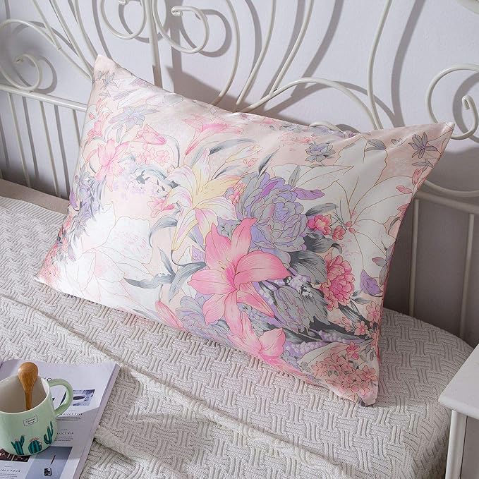 SLPBABY Silk Pillowcase for Hair and Skin with Hidden Zipper Print (Queen, Pattern15)