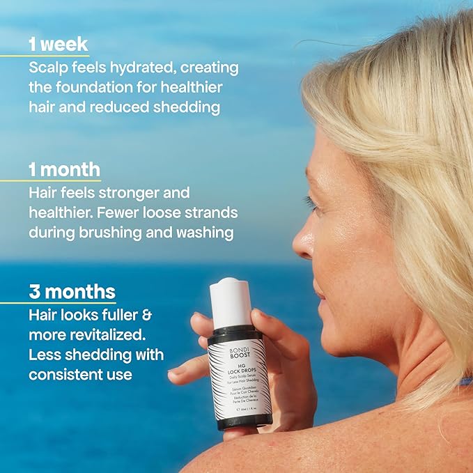 BondiBoost HG Lock Drops Daily Hair Serum for Women – Non-Greasy, Reduces Hair Thinning, Stimulates Scalp, Supports Thicker Fuller Hair – Vegan, Color-Safe, Lightweight for All Hair Types & Textures