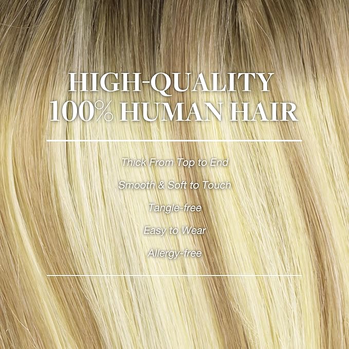 GOO GOO Clip in Hair Extensions Real Human Hair, Remy Human Hair Extensions Clip ins for Women, Natural Human Hair, 16inch 150g 9Pcs, 5A/90/16F Bahamian Balayage
