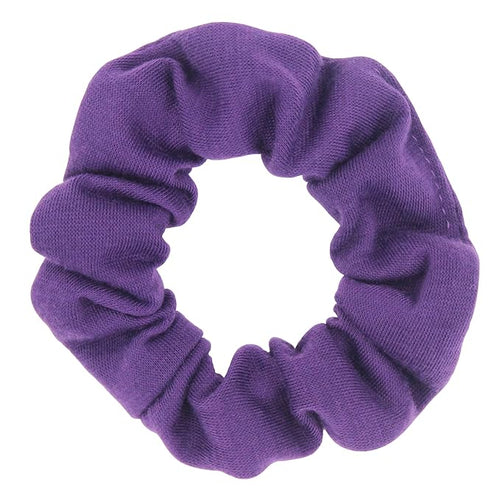 12pcs Cotton Hair Scrunchies Single Jersey Solid Color Ponytail Holders Elastic Hair Ties for Women Accessories (Purple)