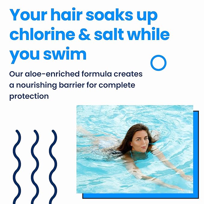 AQUA GUARD Pre-Swim Hair Defense | No More Swim Hair | Prevents Chlorine Damage + Softens Hair While Swimming | Made in California | Color Safe, Leaves Hair Smelling Great | 5.3 oz