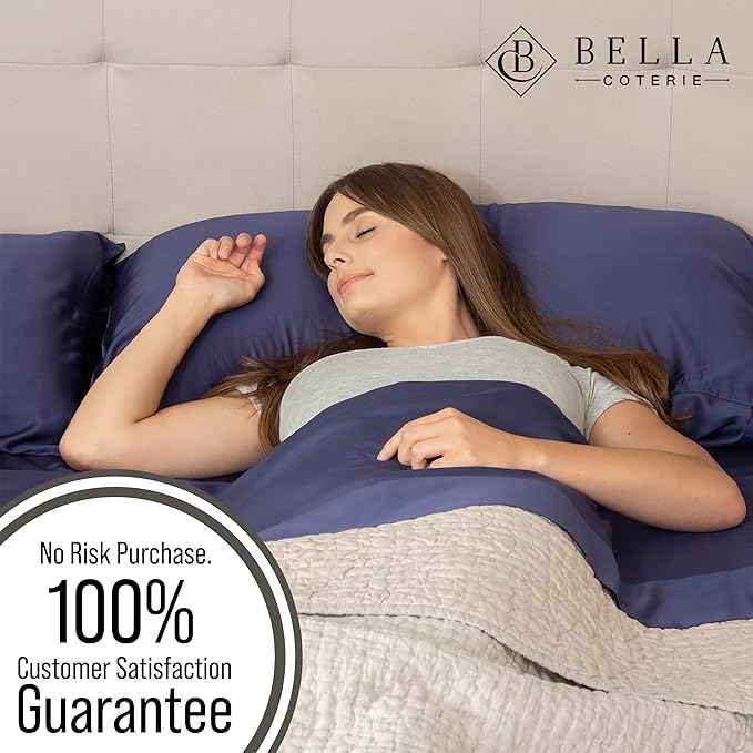 Bella Coterie | Luxury Bamboo Viscose King Size Pillowcase Set | 100% Organically Grown | Ultra Soft | Cooling | 2 Pcs [Twilight Blue]
