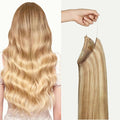 Luxy 100% Remy Human Hair – Halo Clip-In Hair Extensions –Natural Looking Volume & Length - One-Piece - Easy 5-Min Application 140 grams 16" Dirty Blonde Highlights