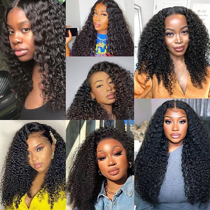 Seamless Curly Clip in Hair Extensions Real Human Hair Brazilian Virgin Human Hair Clip in Extensions 8Pcs Seamless Clip ins for Black Women with 18Clips PU Skin Weft 120g 22inch Natural Black
