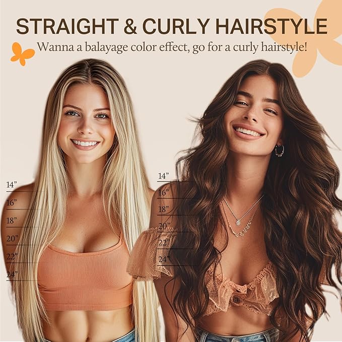 DOORES Seamless Clip in Hair Extensions Real Human Hair, DirtyBlonde Mixed Platinum Blonde 120g 7pcs 24 Inch, Invisible Edge Hair Extensions Real Human Hair Clip in Remy Straight Hair