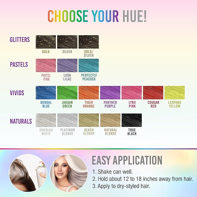 Punky Temporary Hair Color Spray – Siberian White, Instant Vivid Temporary Hair Dye for Women, Wash Out, Hair-Color Spray, 3.5 oz, 2 Pack