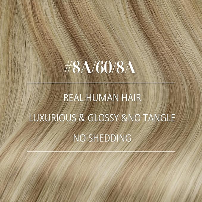 YoungSee 24Inch Hair Extensions Weft Light Brown Blonde Hand Tied Weft Hair Extensions Human Hair Balayage Light Brown Mix Platinum Blonde Sew in Extensions for Long Hair 100G