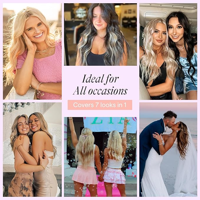Full Shine Clip in Extension, Ash Blonde Higlight Light Blonde Hair Extensions Real Human Hair, 18 Inch Straight Natural Hair Extensions Clip ins, Double Wefr Add Thickness 7 Pcs 120g