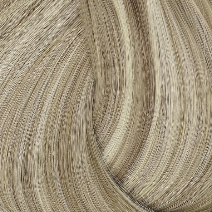 Full Shine Invisible Clip in Hair Extensions Human Hair 18 Inch Brown Highlight Blonde Clip in Extensions for Women Straight Remy Hair Extension 3 PCS 60 G
