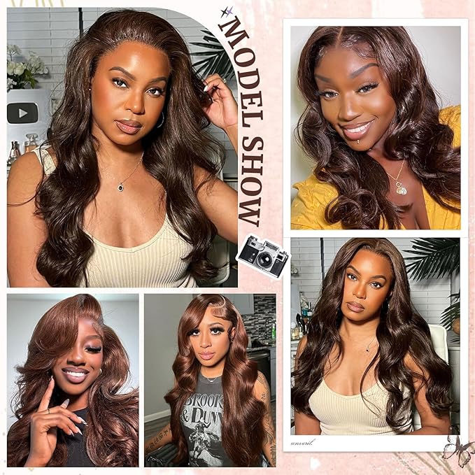 4# Body Wave Bundles Human Hair Chocolate Brown Color Body Wave Bundle 100% Real Human Hair And True To Length 20 22 24 Inch 3 Pcs/Pack