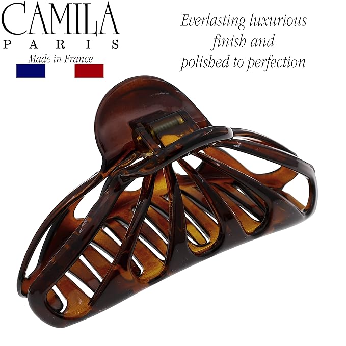 Camila Paris NV109 2PK French Hair Clip for Women Thick Hair for Long Curly Wavy Hair, Girls Hair Claw Clips Fashion Styling Hair Accessories for Women, Strong Hold Grip, Made in France