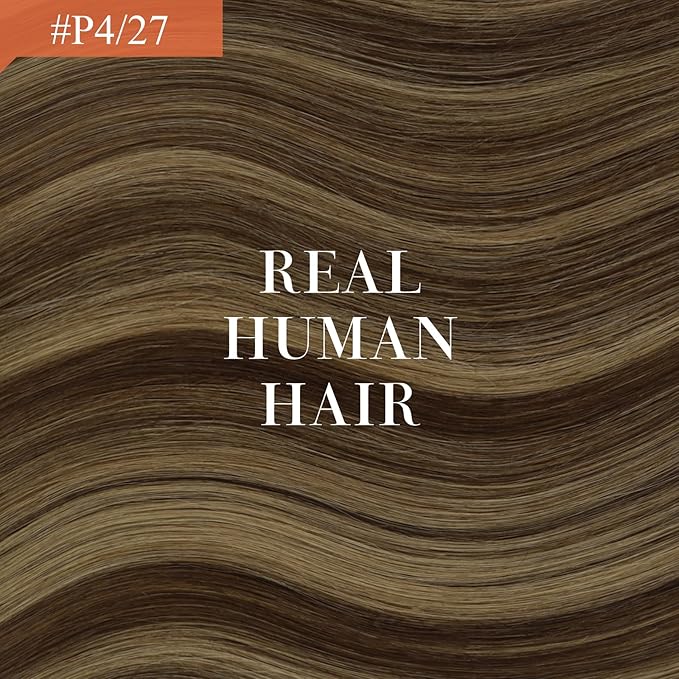 Ve Sunny Hair Extensions Ponytail Real Human Hair Wrap Around Clip in Ponytail Hair Extensions Straight Extensions Human Hair for Women Medium Brown Highlighted Caramel Blonde 22inch 80G 80G