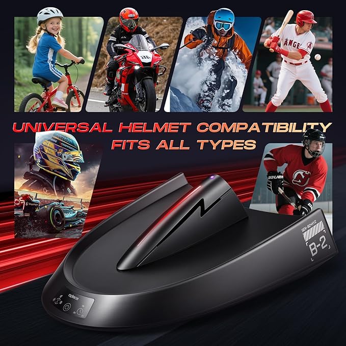 Motorcycle Helmet Dryer (B-2),Hat Cleaner Kit with Deodorizer Purification System-Fan Heater,Sweat Protector for Helmets(Hockey,Baseball,etc.),Cap Care Machine/Storage Rack Accessories(1 Pack)