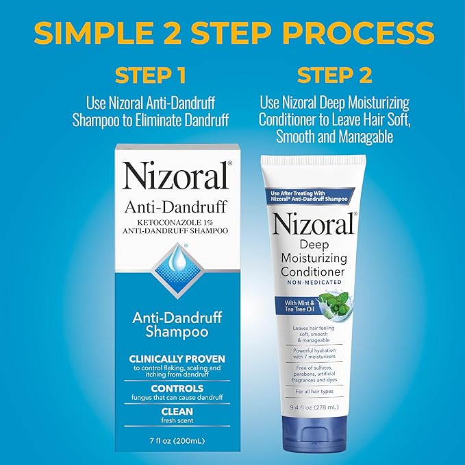Nizoral Deep Moisturizing Conditioner with Mint & Tea Tree Oil for All Hair Types - Free of Sulfates, Parabens, Artificial Fragrances and Dyes, 9.4 oz