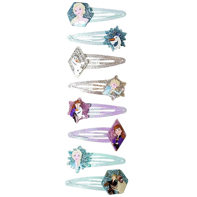 Disney Frozen Kids Hair Clips for Girls Snap Clips 8 Pack Multi Color Ages 3+