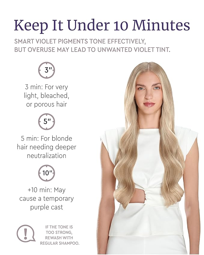 LA PUISSANCE Purple Hair Mask for Blonde Hair, Gray or White Hair - Toner for Blonde Hair Neutralizes Yellow & Brassy Tones - Keratin Purple Mask Deep Conditioning - Hair Toner for Highlighted Hair