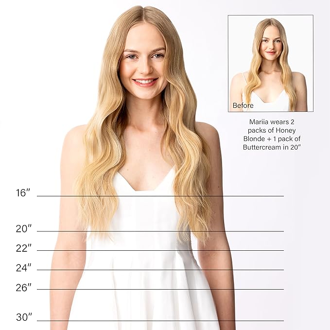 Luxy Tape-In Hair Extension Collection 22", 50g, Platinum Pearl Blonde, 20 pieces
