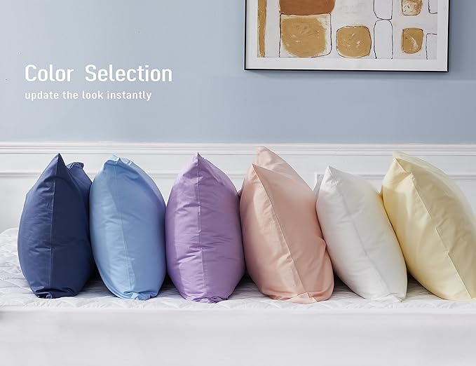 Sunflower King Pillowcases Set of 2, 100% Cotton King Pillow Cases 2, 20×40 inches Cream, Soft and Breathable