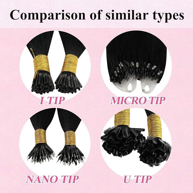 YoungSee Micro Bead Hair Extensions Real Human Hair Black Microlink Hair Extensions Human Hair Jet Black Beaded Hair Extension 24 Inch Micro Hair Extension Remy Hair Natural for Long Hair 50s 50g