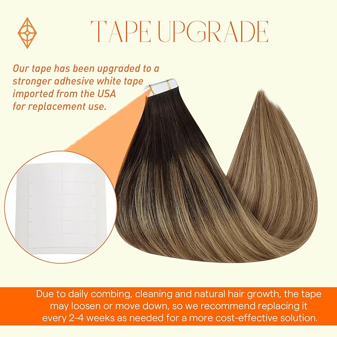 Full Shine Balayage Tape In Extensions Human Hair 12 Inch Hair Extensions Tape In Color 2 Brown Ombre 8 Ash Brown And 27 Blonde Seamless 20 Pcs Silky Hair Add Volume 30 Gram