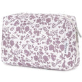 Narwey Cute Floral Makeup Bag Travel Cosmetic Bag Organizer Toiletry Bag Make Up Bags with Organized Pocket for Women Girls (Large, Little Dusty Pink Flower)