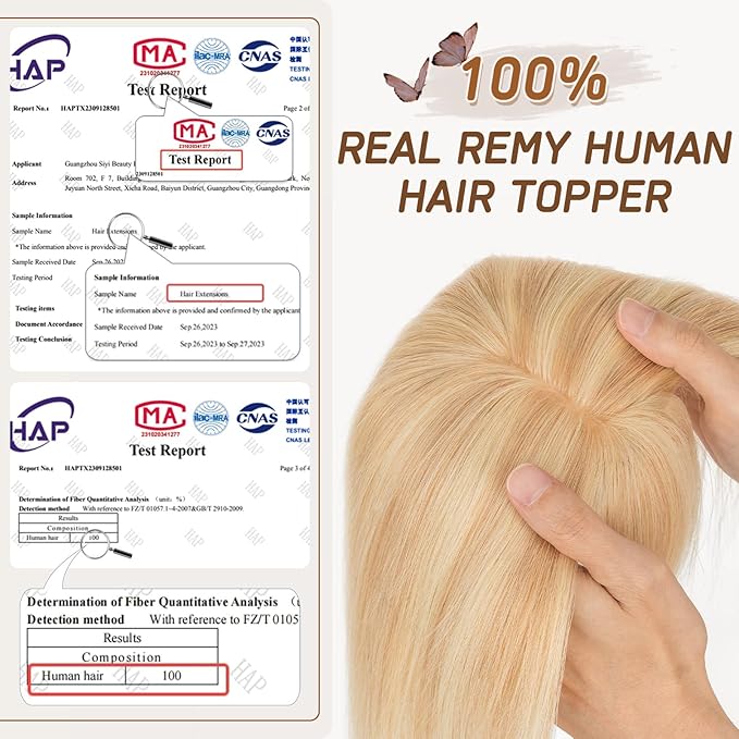 Rich Choices Real Human Hair Toppers for Women With Bang 100% Remy Human Hair Topper for Thinning Hair Clip in Silk Base Hair Topper 14 Inch #18P613 Ash Blonde Mix Bleach Blonde