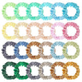 24Pcs Satin Scrunchies, 20 Colors Comfortable Silk Hair Scrunchies Skinny Hair Ties Elastics Ponytail Holders Stocking Stuffers for Women Girls