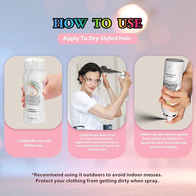 Temporary Hair Color Spray | 150ml Instant Hair Spray for Adults & Kids | Washable & Non-Sticky, Gentle Formula, Black | Halloween, Cosplay, Costume Party, Festivals