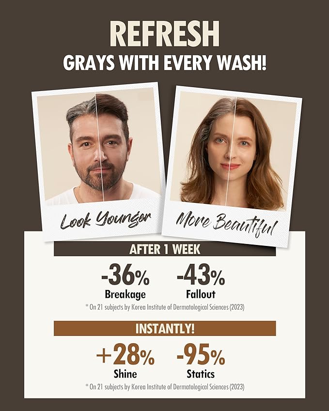 MODA MODA Zero Gray Black Hair Shampoo (10.58 Oz) | Natural Darkening Color for Hair & Scalp | Age-Defying, Volumizing Formula that Reduces Hair Breakage