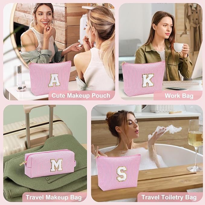 YOOLIFE Christmas Gifts For Teenage Girls Birthday Gift for Girls Makeup Bag Cosmetic Bag Teacher Gifts for 3 4 5 6 7 8 9 10 11 12 13 Year Old Girl Christmas Gift For Women Pink J