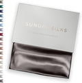 SUNDAYSILKS™ | Silk Pillow Cases | 100% Pure Silk Pillowcase | All Sides 22 Momme Premium Grade 6A Real Silk Pillowcase for Hair & Skin King, Queen Mulberry Silk Pillow Case, Zipper [Charcoal Essence]