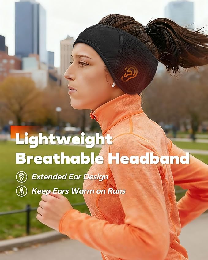 Winter Sport Headband Ear Warmer - Windproof Forehead & Breathable Fleece Headband for Skiing, Running, Cycling
